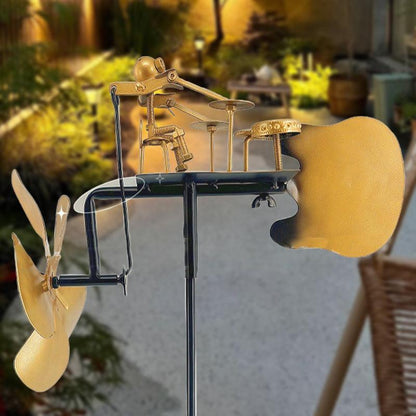 🔥Wind Meets Rhythm🥁Handmade Metal Rock Band Windmill🎁