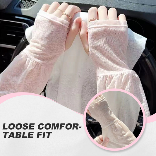 🌞❄️ Ice Lace Sun Sleeve! UPF50+ Cooling 5℃, Stylish Sun Protection for Arms 💃
