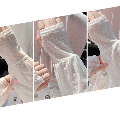 🌞❄️ Ice Lace Sun Sleeve! UPF50+ Cooling 5℃, Stylish Sun Protection for Arms 💃