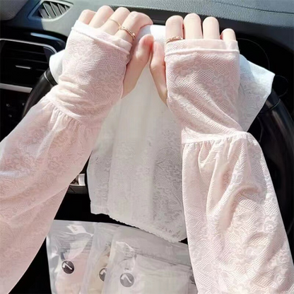 🌞❄️ Ice Lace Sun Sleeve! UPF50+ Cooling 5℃, Stylish Sun Protection for Arms 💃