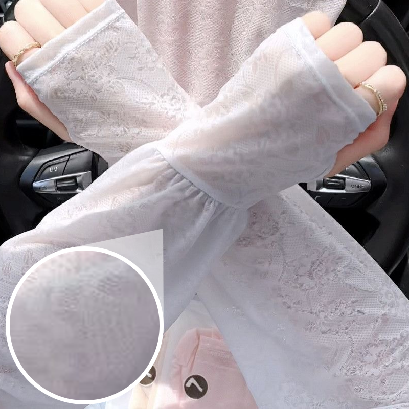 🌞❄️ Ice Lace Sun Sleeve! UPF50+ Cooling 5℃, Stylish Sun Protection for Arms 💃