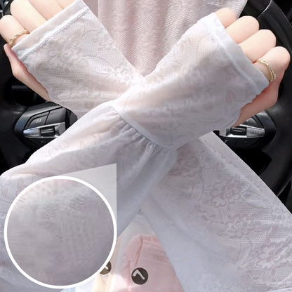 🌞❄️ Ice Lace Sun Sleeve! UPF50+ Cooling 5℃, Stylish Sun Protection for Arms 💃