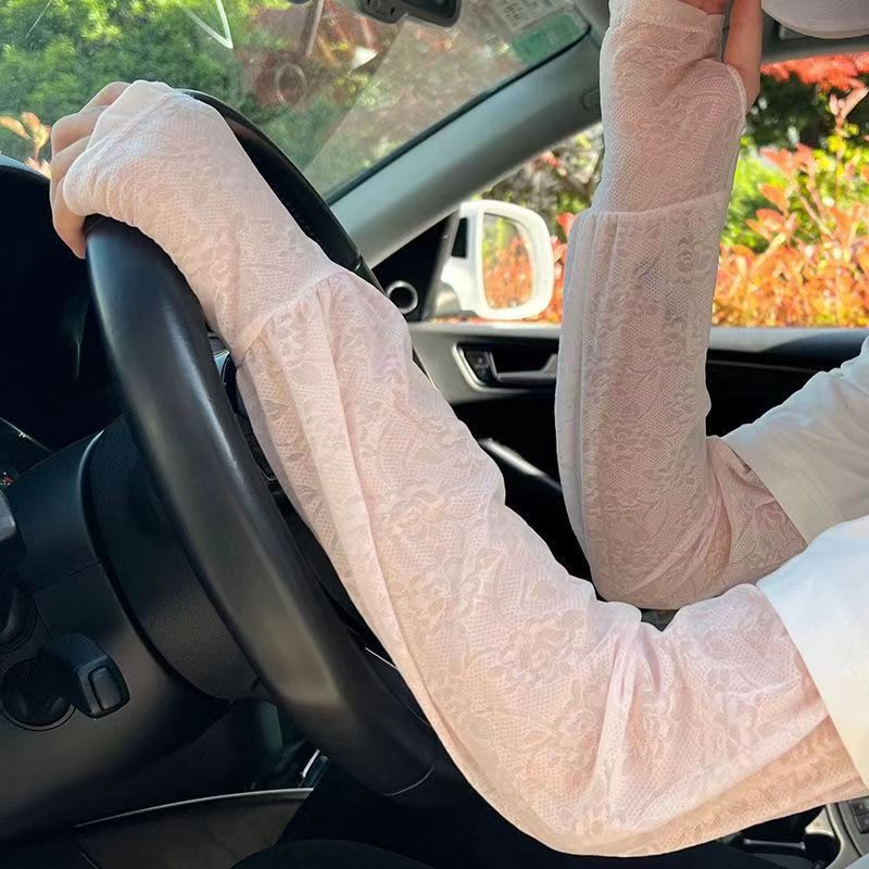 🌞❄️ Ice Lace Sun Sleeve! UPF50+ Cooling 5℃, Stylish Sun Protection for Arms 💃