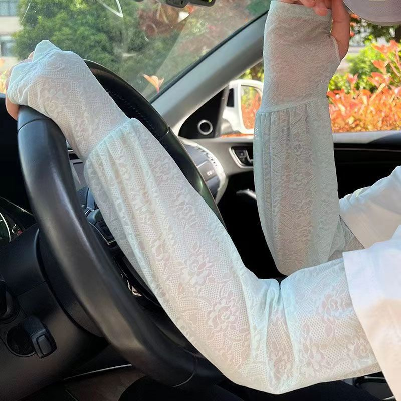 🌞❄️ Ice Lace Sun Sleeve! UPF50+ Cooling 5℃, Stylish Sun Protection for Arms 💃