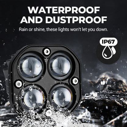 4-LED High-Brightness Motorcycle Spotlight