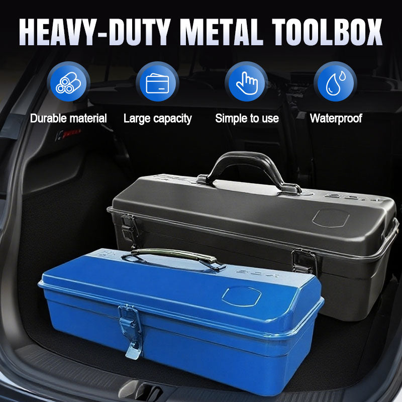 Heavy-Duty Metal Toolbox with Handle
