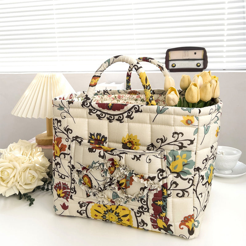 ✨2026 Hot Sale 50%OFF⌛Portable Floral Fabric Storage Basket