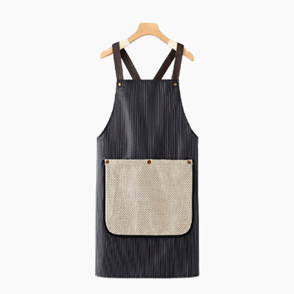 Cross-Back Waterproof Apron with Detachable Hand Towel