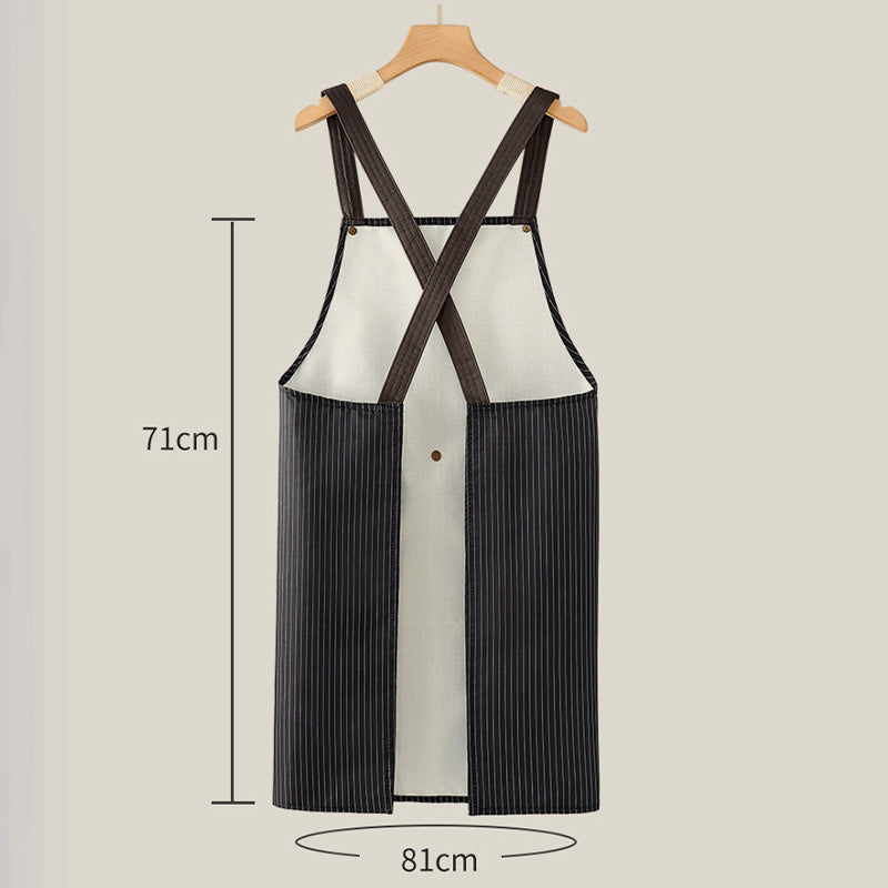Cross-Back Waterproof Apron with Detachable Hand Towel