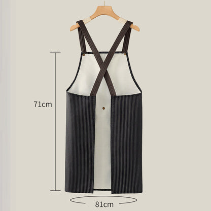 Cross-Back Waterproof Apron with Detachable Hand Towel