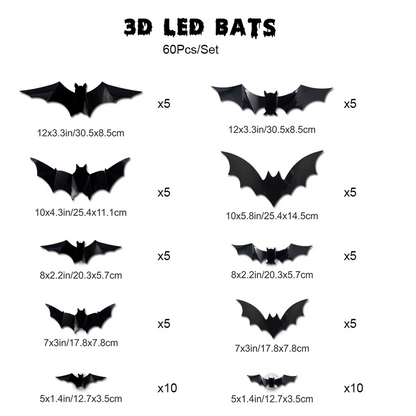 🦇 Halloween Decoration: 3D LED Bat-Shaped Wall Light