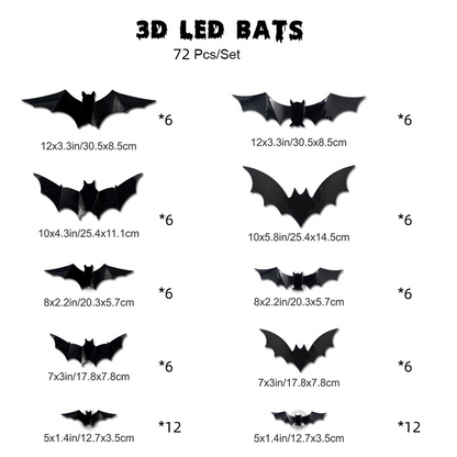 🦇 Halloween Decoration: 3D LED Bat-Shaped Wall Light