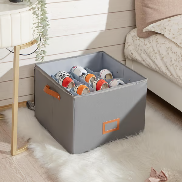 📢📢50% OFF !!!⏰ Fabric Shoe Organizer Storage Box👟– Foldable Design, Large Capacity, Dustproof & Breathable, Space-Saving for Closet & Bedroom 🧺