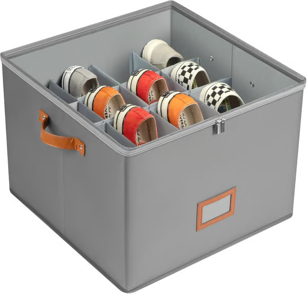 📢📢50% OFF !!!⏰ Fabric Shoe Organizer Storage Box👟– Foldable Design, Large Capacity, Dustproof & Breathable, Space-Saving for Closet & Bedroom 🧺