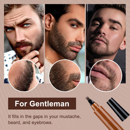 🎁Buy 2 Get 2 Free🔥Waterproof Four-tip Beard and Eyebrow Pen✨