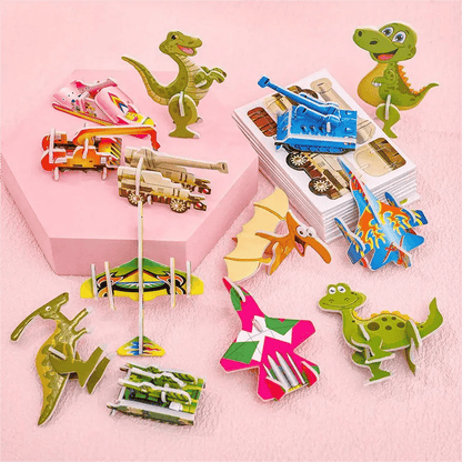 🦖Free Shipping & 50% OFF🧩 EDUCATIONAL 3D PUZZLE - 50-Piece Cartoon Dinosaur Set with Vibrant Colors, Develops Creativity & Spatial Thinking for Ages 4+ 🎨✨