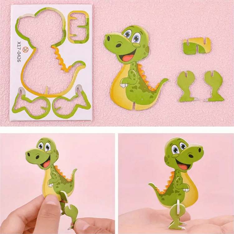 🦖Free Shipping & 50% OFF🧩 EDUCATIONAL 3D PUZZLE - 50-Piece Cartoon Dinosaur Set with Vibrant Colors, Develops Creativity & Spatial Thinking for Ages 4+ 🎨✨