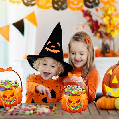 🥳2026 BESTSELLER🥳 Halloween Treat Bags – Pumpkin Design, Resealable Zipper – Easy Carry Handle – 10-Pack – Ideal for Trick-or-Treat & Parties! 🛡️💨