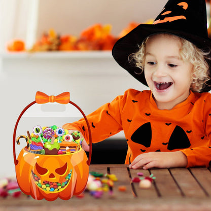 🥳2026 BESTSELLER🥳 Halloween Treat Bags – Pumpkin Design, Resealable Zipper – Easy Carry Handle – 10-Pack – Ideal for Trick-or-Treat & Parties! 🛡️💨