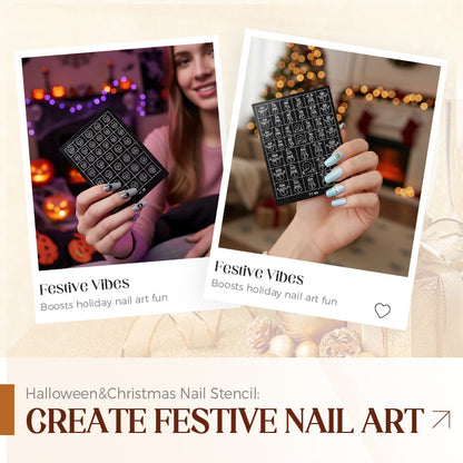Halloween & Christmas Nail Stencil: Create Festive Nail Art