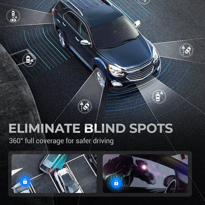 🛡️ 360° Full View Dashcam – Front, Rear & Interior, Night Vision & Loop Recording for Complete Car Protection 🔒✨