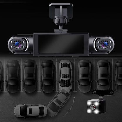 🛡️ 360° Full View Dashcam – Front, Rear & Interior, Night Vision & Loop Recording for Complete Car Protection 🔒✨