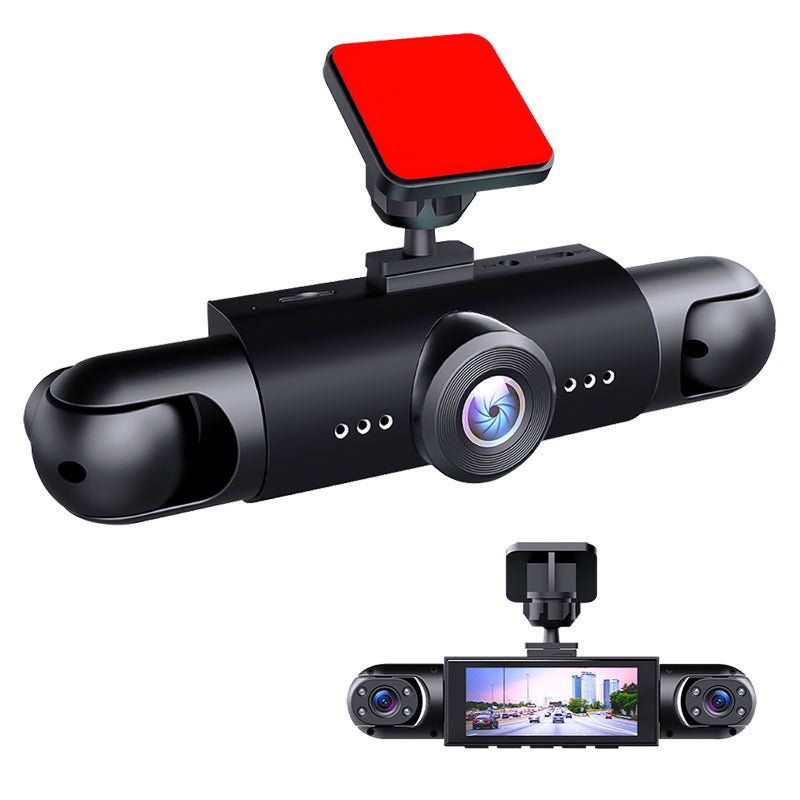 🛡️ 360° Full View Dashcam – Front, Rear & Interior, Night Vision & Loop Recording for Complete Car Protection 🔒✨