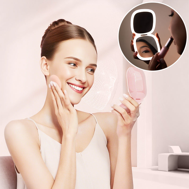 Compact Magnifying Makeup Mirror with Light