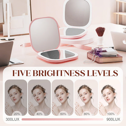 Compact Magnifying Makeup Mirror with Light