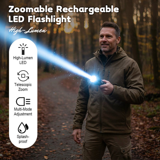 🏆New Year Sale-50% OFF🔥High-Lumen Zoomable Rechargeable LED Flashlight