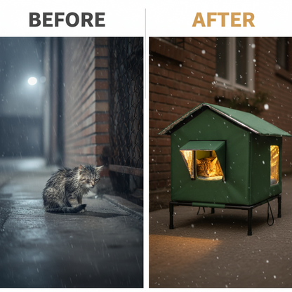 📢📢50% OFF !! ⏰All-Weather Elevated Outdoor Cat House🐱