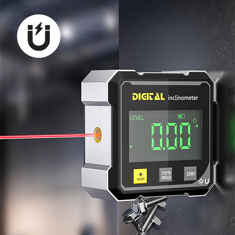 ✨ Four-sided Magnetic Digital Angle Measuring Tool — High-Precision Laser Level! ✨