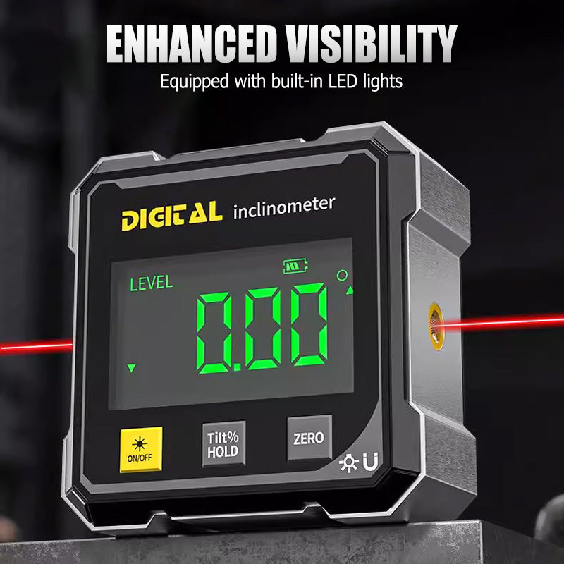 ✨ Four-sided Magnetic Digital Angle Measuring Tool — High-Precision Laser Level! ✨