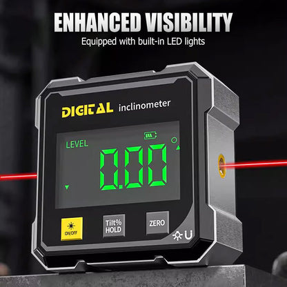 ✨ Four-sided Magnetic Digital Angle Measuring Tool — High-Precision Laser Level! ✨