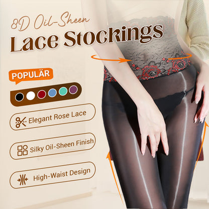 ✨ 3D Rose Lace High-Waisted Shiny Tights — Elegance and Comfort All Day Long! ✨