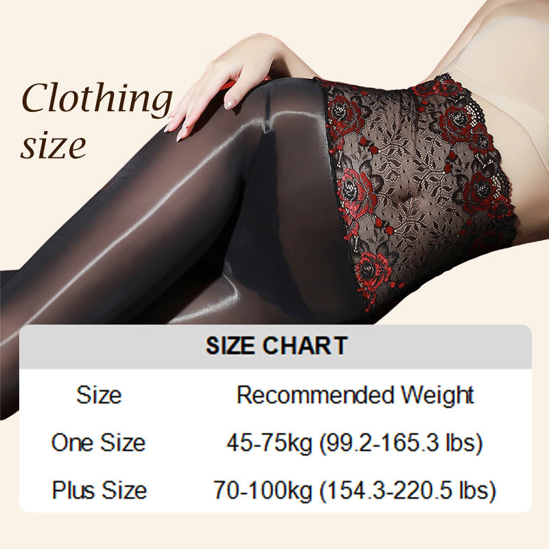 ✨ 3D Rose Lace High-Waisted Shiny Tights — Elegance and Comfort All Day Long! ✨