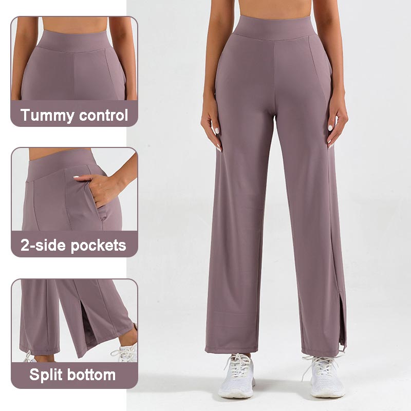 🎁Effortless comfort meets stylish flair—split-leg wide-leg yoga pants!