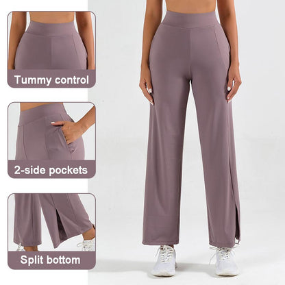 🎁Effortless comfort meets stylish flair—split-leg wide-leg yoga pants!