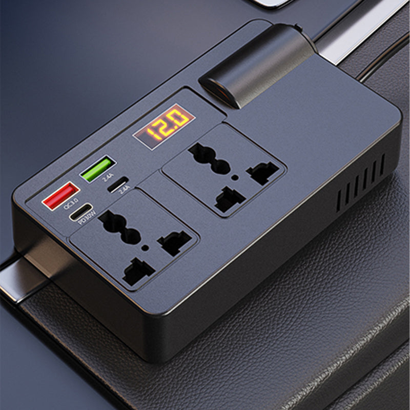 🔋 50% OFF! ⚡ Portable Car Inverter 12V/24V to 220V – Digital Display, Highly Efficient & Universal Compatibility 🚗