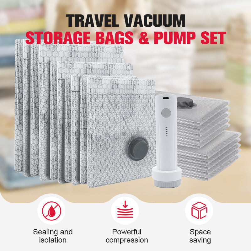 🗄️ Professional-grade vacuum storage bags—save 80% space, moisture-proof and humidity-resistant, a travel essential! 🗄️