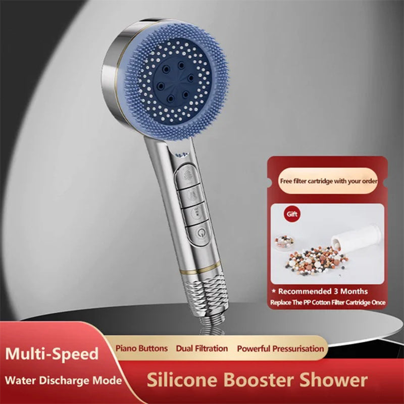 🚿 Ultra-High Pressure Handheld Showerhead — One-Touch Control, Dual Filtration, Powerful Water Flow! 🚿
