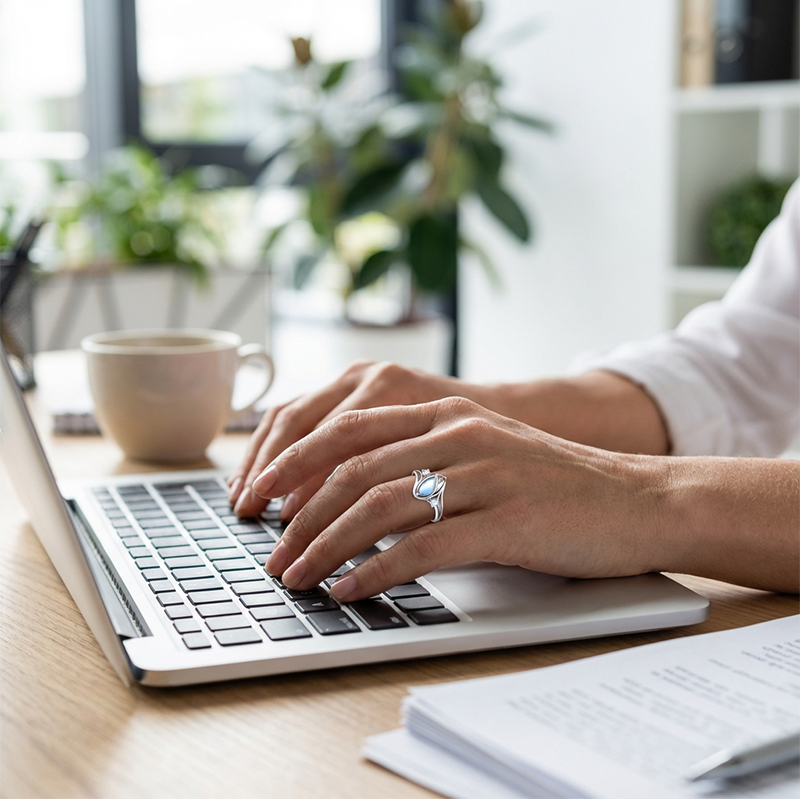 ✨💍 Buy 1 Get 1 Free 🔥 Geometric Oval Moonstone Ring with Zirconia Accents – Mystical, Sparkling & Timelessly Elegant! 🌙✨