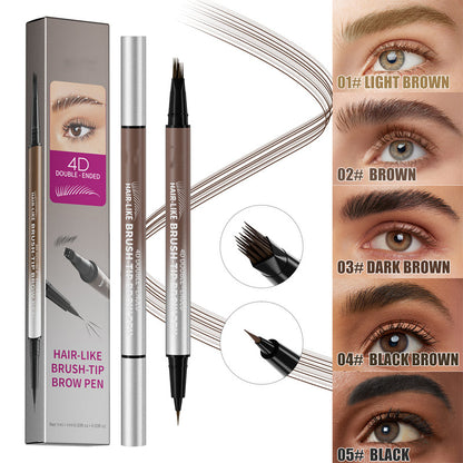 💕50% OFF NOW! 2-in-1 4D Hair-Like Liquid Brow Pen, Waterproof Double-Ended Eyebrow Pen for Natural Microblading Eyebrows