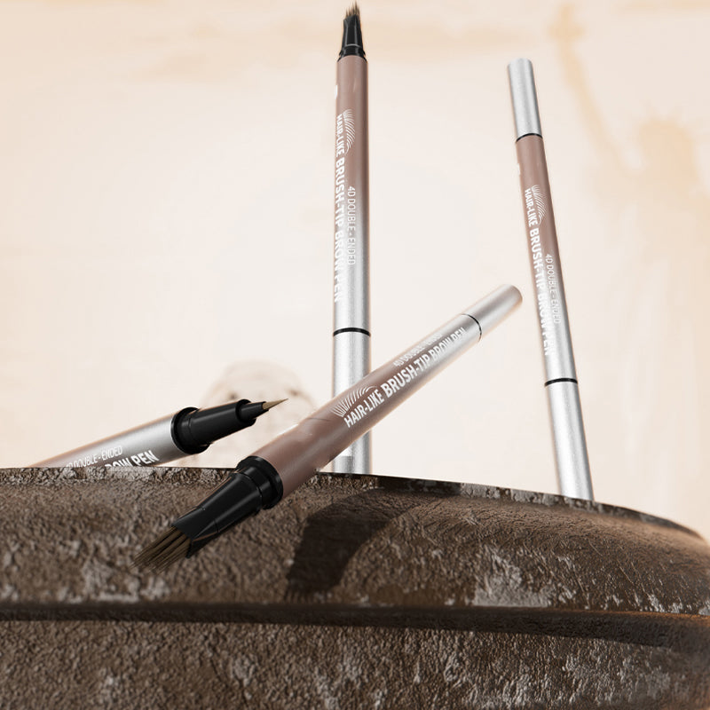 💕50% OFF NOW! 2-in-1 4D Hair-Like Liquid Brow Pen, Waterproof Double-Ended Eyebrow Pen for Natural Microblading Eyebrows