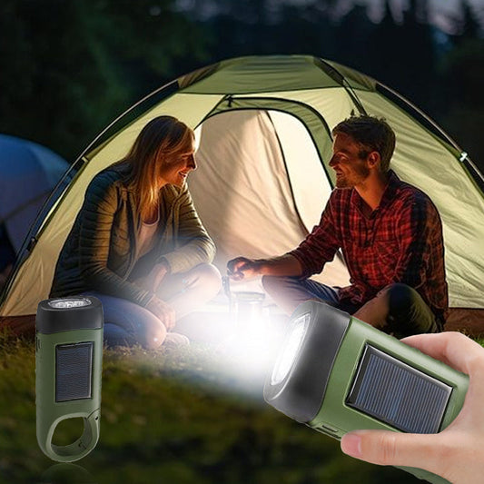 ⚡🔦 Outdoor Emergency Light – Three Charging Methods (Hand Crank/Solar/USB), High-Brightness LED & Portable Power Bank! 🔦⚡
