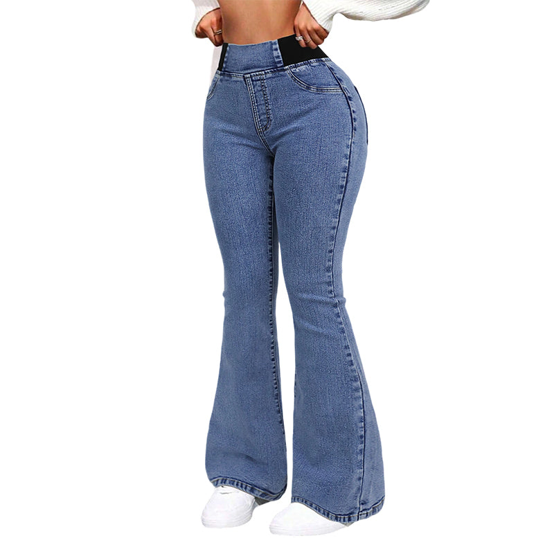 🎁 50% OFF !! ⏳ Women's High-Waist Stretch Flare Denim Jeans – Slim Through Hips, Flares at Knee for a Leg-Lengthening Look 👖✨