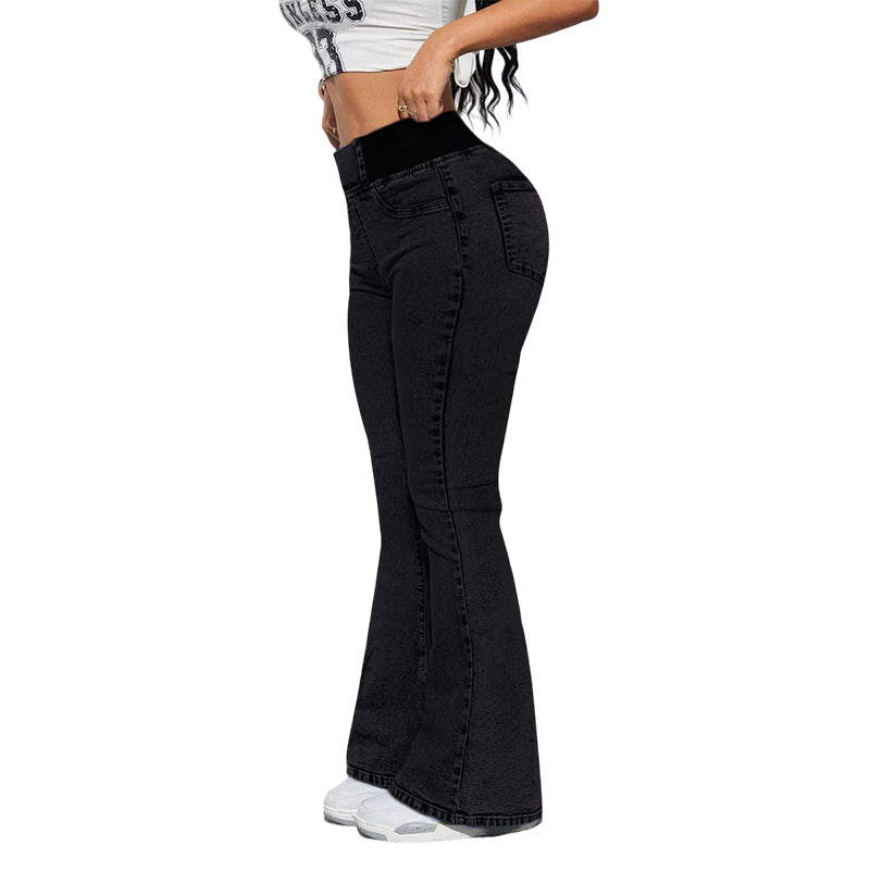 🎁 50% OFF !! ⏳ Women's High-Waist Stretch Flare Denim Jeans – Slim Through Hips, Flares at Knee for a Leg-Lengthening Look 👖✨