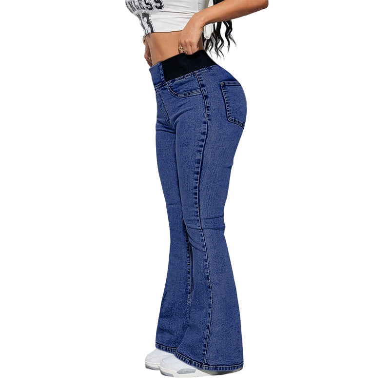 🎁 50% OFF !! ⏳ Women's High-Waist Stretch Flare Denim Jeans – Slim Through Hips, Flares at Knee for a Leg-Lengthening Look 👖✨
