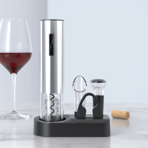 🍾 50% OFF! 🍷 Cordless Electric Corkscrew Set – USB Rechargeable, Automatic Rotation & Ergonomic Design for Gifts ✨