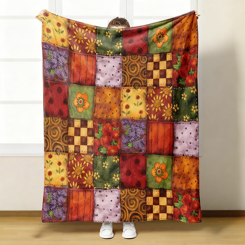 🌸 Ultra-Soft Floral Print Blanket—Warm and cozy, brightening up your vibrant home decor!🌸
